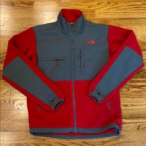 The North Face red/gray Denali Fleece
